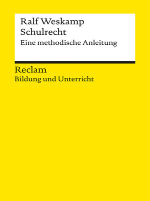 cover image of Schulrecht. Eine methodische Anleitung